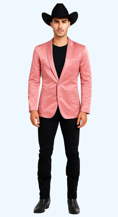 Men's Slim Fit Western Blazer Sport Coats Mauve Sacos Vaqueros Para Hombre