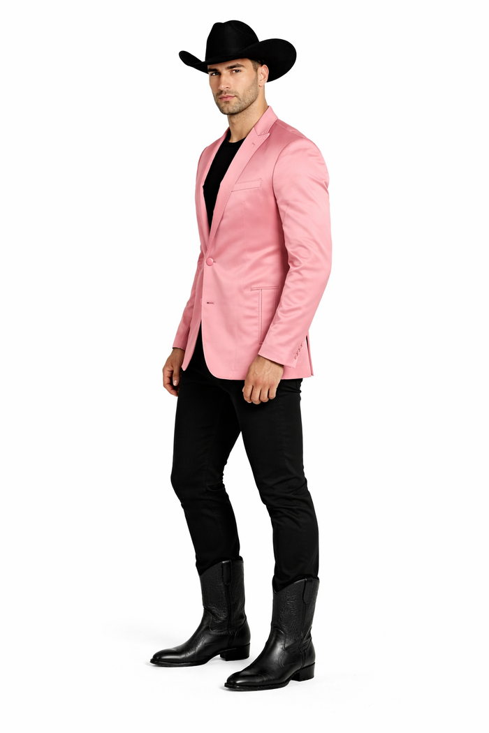 Men's Slim Fit Western Blazer Sport Coats Mauve Sacos Vaqueros Para Hombre