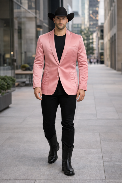 Men's Slim Fit Western Blazer Sport Coats Mauve Sacos Vaqueros Para Hombre