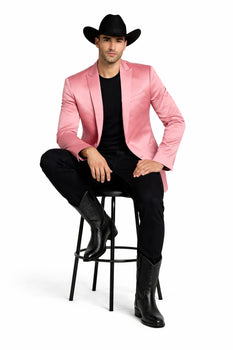 Men's Slim Fit Western Blazer Sport Coats Mauve Sacos Vaqueros Para Hombre