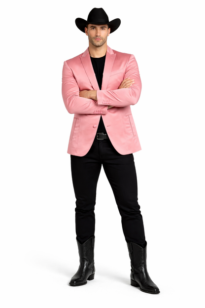 Men's Slim Fit Western Blazer Sport Coats Mauve Sacos Vaqueros Para Hombre