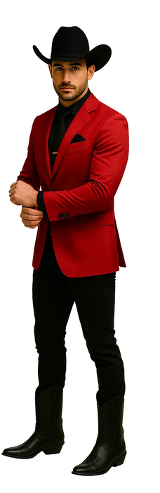 Men's Slim Fit Western Blazer Sport Coats Red Sacos Vaqueros Para Hombre
