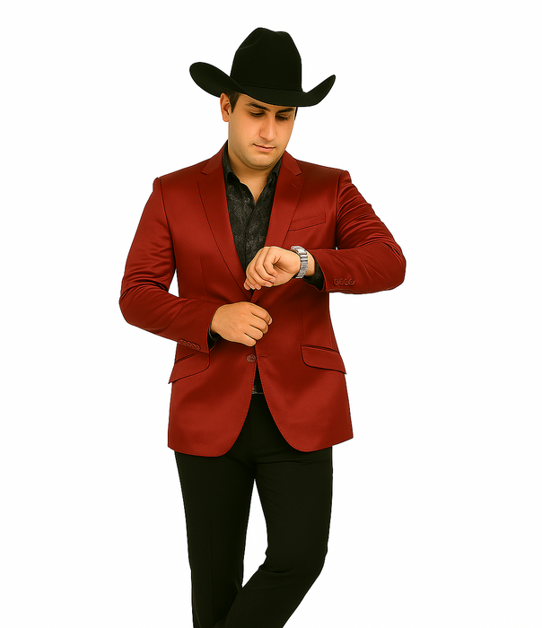 Men's Slim Fit Western Blazer Sport Coats Red Sacos Vaqueros Para Hombre