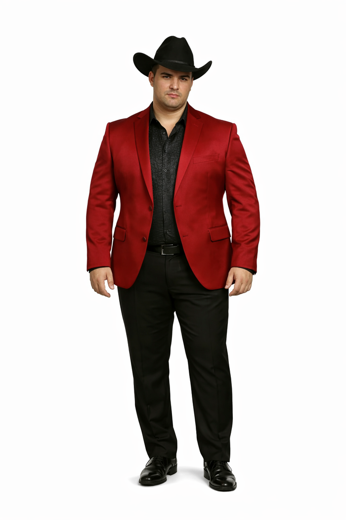 Men's Slim Fit Western Blazer Sport Coats Red Sacos Vaqueros Para Hombre