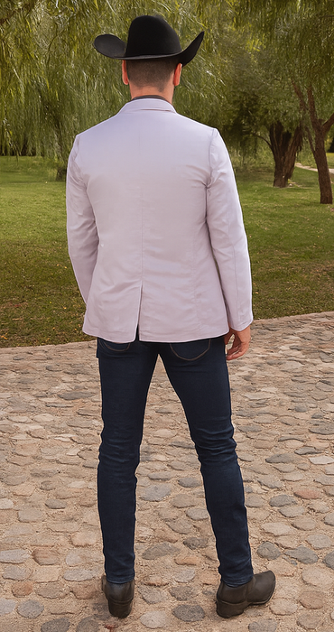 Men's Slim Fit Western Blazer Sportcoat Silver Sacos Vaqueros Para Hombre