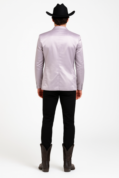Men's Slim Fit Western Blazer Sport Coats Silver Sacos Vaqueros Para Hombre