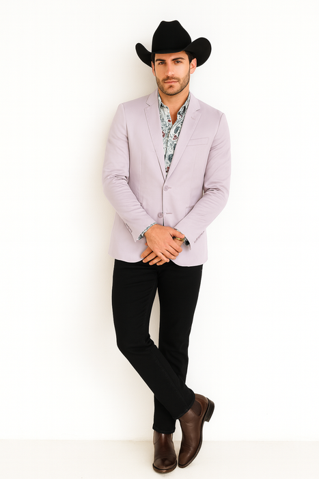 Men's Slim Fit Western Blazer Sport Coats Silver Sacos Vaqueros Para Hombre