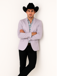 Men's Slim Fit Western Blazer Sportcoat Silver Sacos Vaqueros Para Hombre