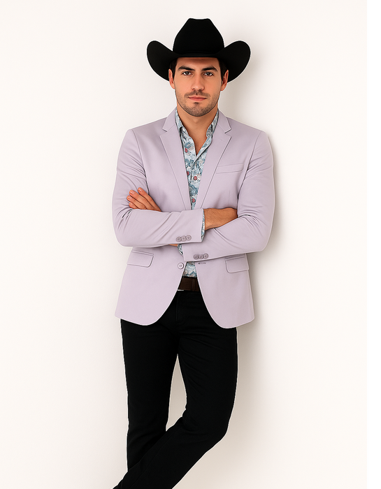 Men's Slim Fit Western Blazer Sport Coats Silver Sacos Vaqueros Para Hombre