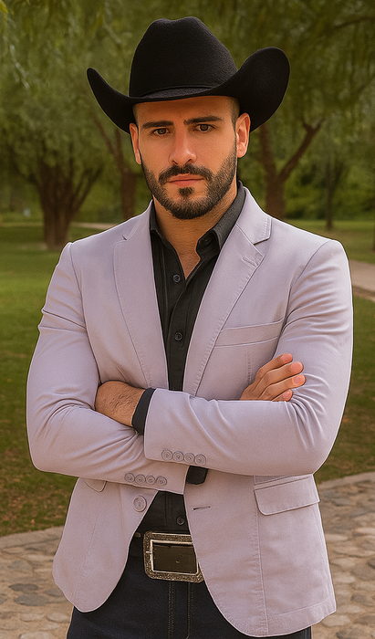Men's Slim Fit Western Blazer Sportcoat Silver Sacos Vaqueros Para Hombre