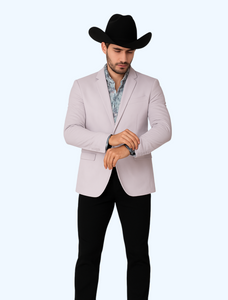 Men's Slim Fit Western Blazer Sport Coats Silver Sacos Vaqueros Para Hombre