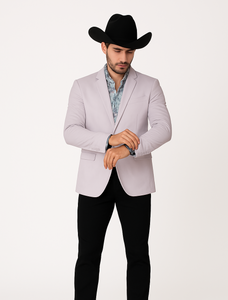 Men's Slim Fit Western Blazer Sportcoat Silver Sacos Vaqueros Para Hombre