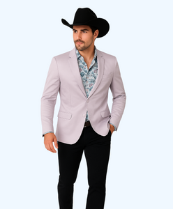 Men's Slim Fit Western Blazer Sport Coats Silver Sacos Vaqueros Para Hombre