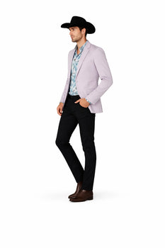 Men's Slim Fit Western Blazer Sport Coats Silver Sacos Vaqueros Para Hombre