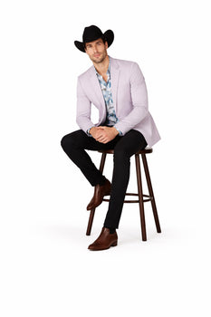 Men's Slim Fit Western Blazer Sport Coats Silver Sacos Vaqueros Para Hombre