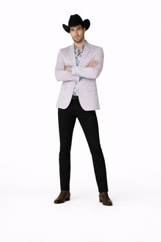 Men's Slim Fit Western Blazer Sport Coats Silver Sacos Vaqueros Para Hombre