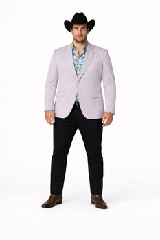 Men's Slim Fit Western Blazer Sport Coats Silver Sacos Vaqueros Para Hombre