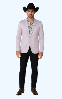 Men's Slim Fit Western Blazer Sport Coats Silver Sacos Vaqueros Para Hombre