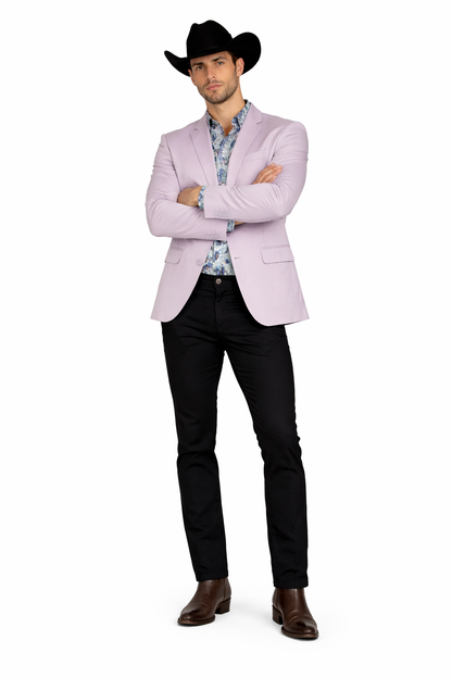 Men's Slim Fit Western Blazer Sportcoat Silver Sacos Vaqueros Para Hombre