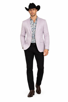 Men's Slim Fit Western Blazer Sportcoat Silver Sacos Vaqueros Para Hombre