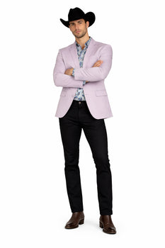 Men's Slim Fit Western Blazer Sportcoat Silver Sacos Vaqueros Para Hombre