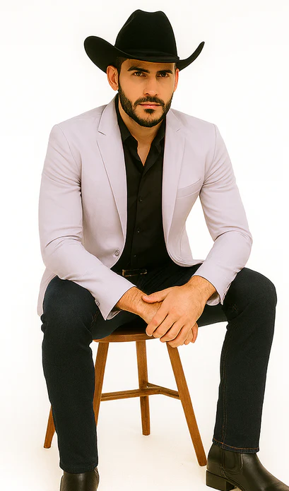 Men's Slim Fit Western Blazer Sportcoat Silver Sacos Vaqueros Para Hombre