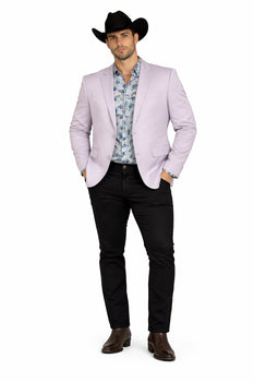 Men's Slim Fit Western Blazer Sportcoat Silver Sacos Vaqueros Para Hombre