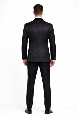 Rossi Man RM1446 – Classic 3-Piece Smoking Style Tuxedo Suit for Men
