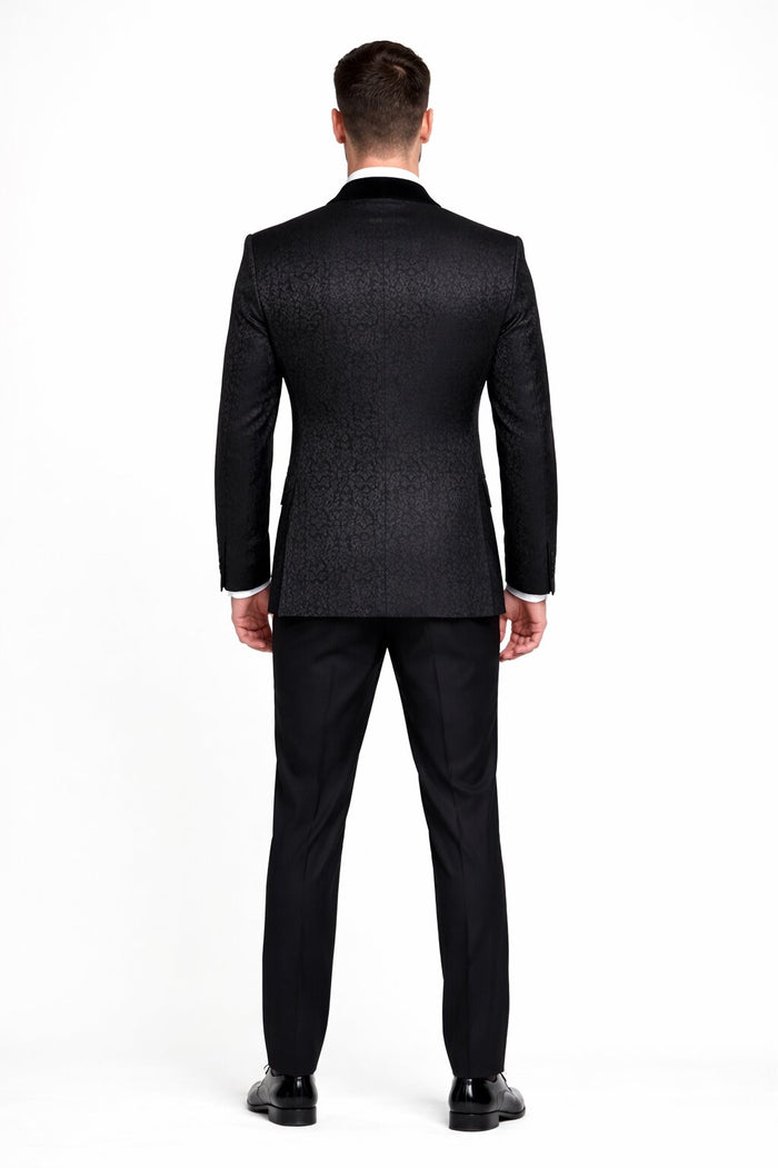 Rossi Man RM1446 – Classic 3-Piece Smoking Style Tuxedo Suit for Men