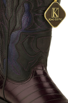 King Exotic Snip Toe Eel Boots Burnished Purple – Men’s Handcrafted - Image 8