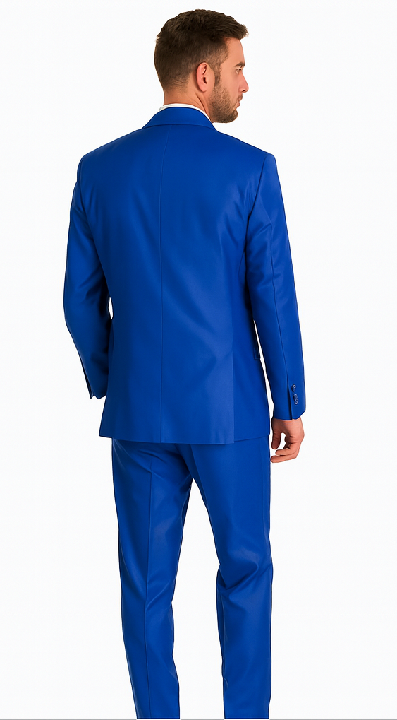 Mens Solid Royal Suit Brand 3 Piece Fashion Dress Suits