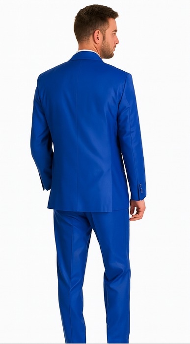 Mens Solid Royal Suit Brand 3 Piece Fashion Dress Suits