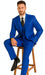 Mens Solid Royal Suit Brand 3 Piece Fashion Dress Suits