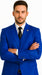 Mens Solid Royal Suit Brand 3 Piece Fashion Dress Suits