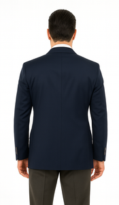 Men'S Sport Coat Jacket Blazer 100% Wool Patterned Fabric Two Button Black