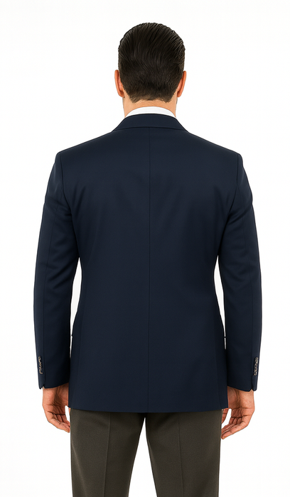 Men'S Sport Coat Jacket Blazer 100% Wool Patterned Fabric Two Button Black