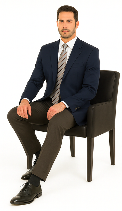 Men'S Sport Coat Jacket Blazer 100% Wool Patterned Fabric Two Button Black