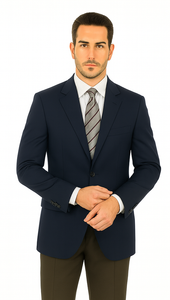 Men'S Sport Coat Jacket Blazer 100% Wool Patterned Fabric Two Button Black