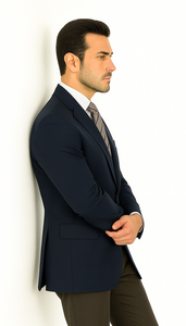 Men'S Sport Coat Jacket Blazer 100% Wool Patterned Fabric Two Button Black