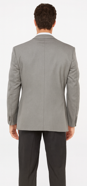 Men's Sport Coat Jacket Blazer 100% Wool Patterned Fabric Two Button  Grey - Image 2