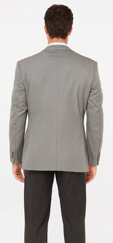 Men's Sport Coat Jacket Blazer 100% Wool Patterned Fabric Two Button  Grey - Image 2