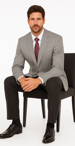 Men's Sport Coat Jacket Blazer 100% Wool Patterned Fabric Two Button  Grey