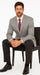 Men's Sport Coat Jacket Blazer 100% Wool Patterned Fabric Two Button  Grey