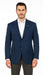 Men's Sport Coat Jacket Blazer 100% Wool Patterned Fabric Two Button  Navy