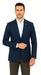 Men's Sport Coat Jacket Blazer 100% Wool Patterned Fabric Two Button  Navy