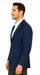 Men's Sport Coat Jacket Blazer 100% Wool Patterned Fabric Two Button  Navy