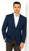 Men's Sport Coat Jacket Blazer 100% Wool Patterned Fabric Two Button  Navy