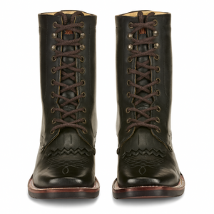 Mens Square Toe Lace Up Boots