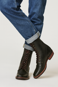 Mens Square Toe Lace Up Boots