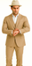 Mens Stacy Adams Suit - Designer Suit - 3 Piece Suit - Vested Suit - Flat Front Pant- Modern Fit Suits Tan Suit